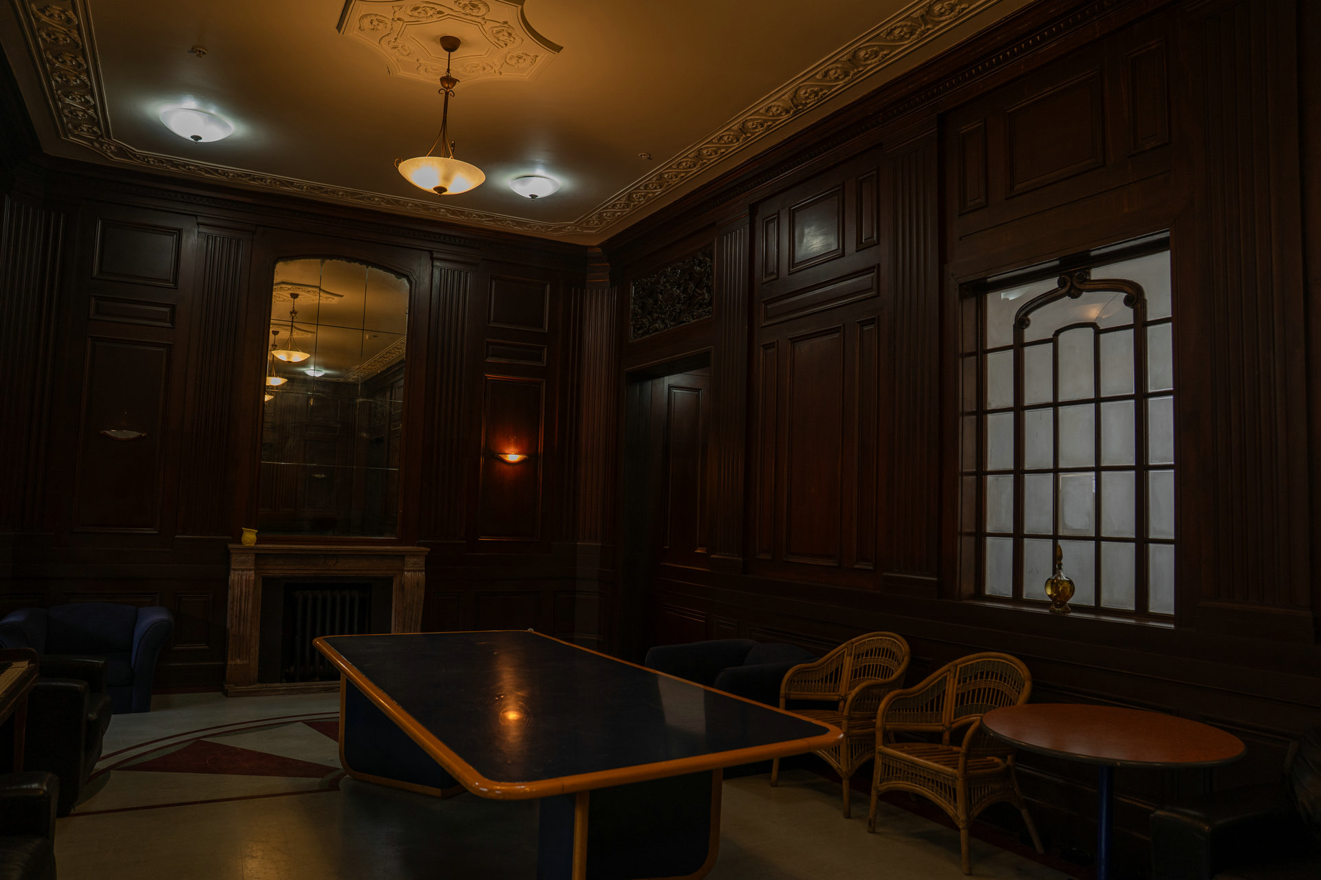 Original timberwork inside the Meeting Room.